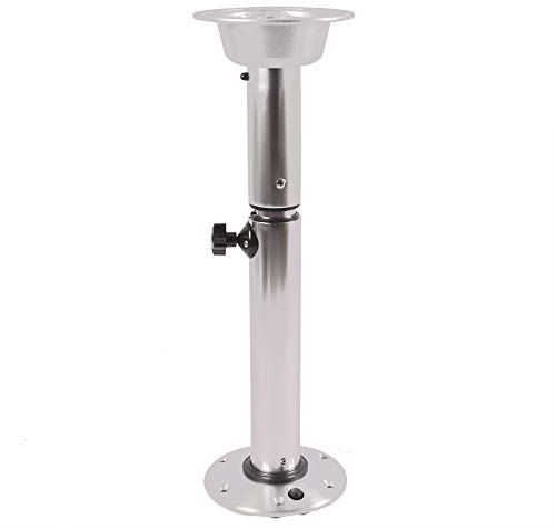 Queeucaer Pied de table standard pour bateau, caravane, camping-car, caravane, hauteur réglable, pied de table de cockpit avec acier inoxydable