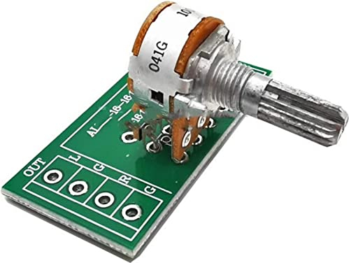 MKNAZ Potentiometer 1pc ALPS RK163 50K 100K Audioverstärker Amp Volume Dual-Unit Rotary HiFi Potentiometer 50KAx2 100KAx2 6Pins 25MM Plum Shaft Widerstandselement (Color : with PCB, Size : 100KAx2)