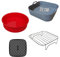 Accessoires friteuse à air Moule Silicone 22 cm, Moule à gâteau 21,5 cm, Tapis et Grille pour friteuse à air. Compatible avec Cosori Dual Blaze Compatible avec air Fryer moulinex Easy fry & Grill
