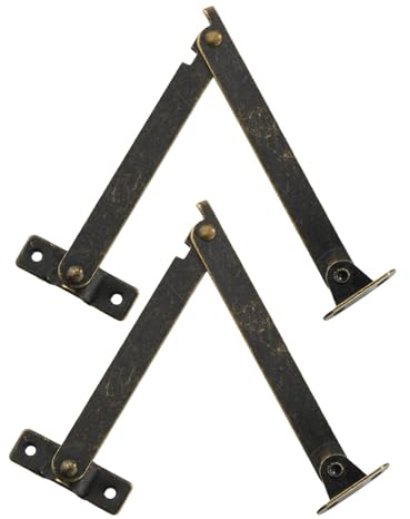 predolo 2 Stück Deckelstützscharniere, Antike Bronze, Robuste Metall Hebehalterungen für Schränke, Geschenkboxen, Schränke, Schmuckkästchen, Truhen, 195MM