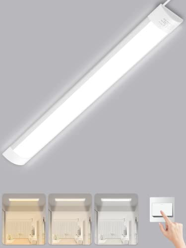 Litglobe LED Kellerleuchte 90cm, 48W, 4800LM, 3000K/4000K/6500K, Weiß, Deckenmontage, Keller, Garage, Büros, Werkstatt, Büro