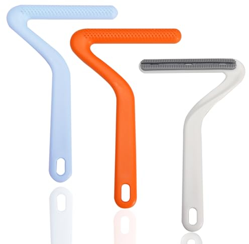 LELE LIFE Pet Hair Removal Tool, Double-Sided Carpet Scraper Pet Hair Remover Carpet Rake, Cat Dog Hair Remover for Couch Rug Furniture Car, 3pcs