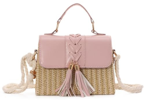 Syrads Crossbody Bags for Women Trendy Purses and Handbags Shoulder Clutch Bag Summer Beach Handbag Clutch Bag,Pink