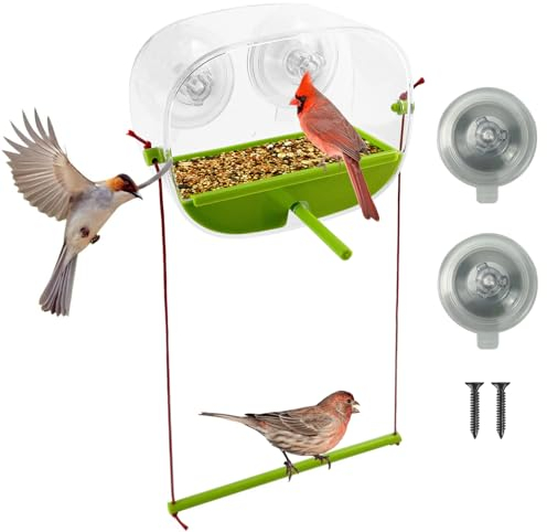 Baiyouli Bird Feeder for Birds,Vogelfutterhaus Wetterfest, Vogelfutterspender Fenster Transparentes,Vogelhäuschen Wildvögel Futterhaus Für Vögel, Vogelhaus Zum Aufhängen for Birds Garden
