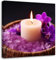 LZIMU Zen Leinwandbilder lila Orchidee Blumen und Kerzenbild Meditationsgemälde Yoga Drucke Spa Kunstwerk Badezimmer Wanddekoration Gerahmt(Bild-2, (30.00 x 30.00 cms))