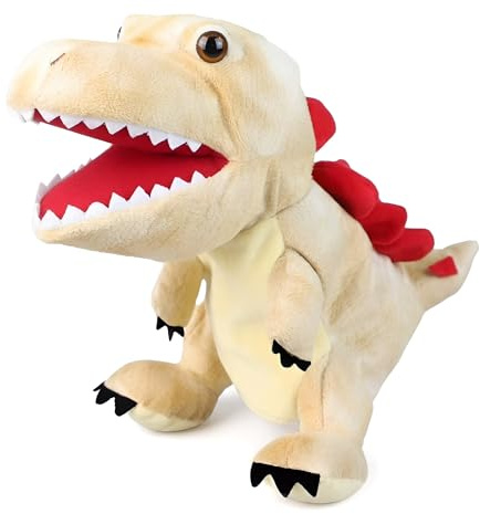 LOMTRATS Dinosaurier-Handpuppen für Kinder, Kleinkind enthält Triceratops und Tyrannosaurus Rex mit beweglichen offenen Mündern, perfekt zum Geschichtenerzählen,Geburtstagsgeschenke