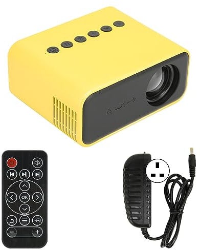 Mini Portable LED Projector 400lm Performance for Home Theater Games Movies Outdoor Camping (Yellow)