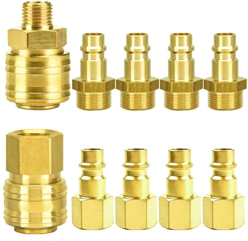 Bogoro Raccord Rapide Pneumatique 1/4 BSP 10 Pièces Embout Compresseur Air Raccord Rapide Air Comprimé Pour Tuyaux d'air Connecteur Rapide Pneumatique