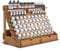 BQKOZFIN Wooden Paint Organizer for 74 Bottles/14 Brushes, Craft Storage Rack With 2 Cabinets, Display Organizer for Miniature Set & DIY Tools