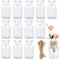 VMUTGA 12 Stück Mini Vasen, 125ml Kleine Glasvasen mit 8m Juteschnur, Transparente Glasvase Vasen Deko für Tischdeko, Hochzeit Deko, Geburtstag Deko, Gartenparty