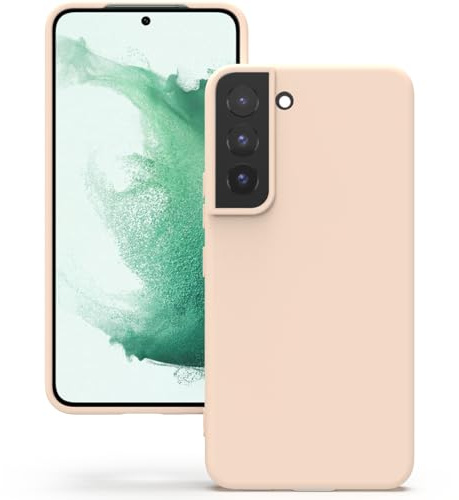 YATWIN Cover in silicone per Samsung Galaxy S22, morbida al tatto, resistente agli urti, antipolvere, antiscivolo, protezione integrale per Samsung Galaxy S22, rosa chiaro