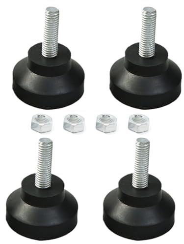 Lot de 4 pieds en caoutchouc à visser - M8 x 35 mm - Pieds de machine réglables - Résistant à l'humidité et antidérapant - Réduit efficacement le bruit - Convient pour meubles, appareils