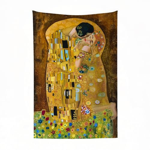 EYLOZS Kuscheldecke flauschig & super weich - hochwertige Fleecedecke auch als Wohndecke,Sofadecke & Wohnzimmer geeignet,Klimt inspirierte abstrakte Kunst Batik Malerei auf dem Gelände von Gu150x200cm