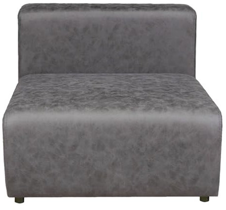 [en.casa] Sofa-Modul Suldal Sitzelement mit Rückenlehne Mittelteil Sessel Sofa-Element Modulares Sofa gepolstert 110 x 83 x 68 cm Wildlederimitat Couch-Element Schwarz