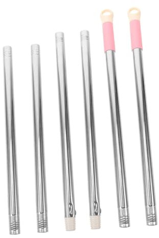 CONGARTENO 2 Sets Stainless Steel Mop Pole Handle Replacement Rotating Telescopic Mop Handle Stick for Cleaning Home Office Floor Extension Rods Random Color