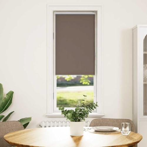 vidaXL Store Enrouleur occultant café 60x150cm Largeur du Tissu 55,7cm, Store de Jour et de Nuit, Store de Cuisine, Store Enrouleur occultant