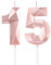 Rose Gold 15th Birthday Candles,3D Number 15 Candle for Cake,Girls 15th Birthday Decorations,Rose Gold 15 Candle Cake Topper for Girls Her Him Birthday Party Wedding Decorations