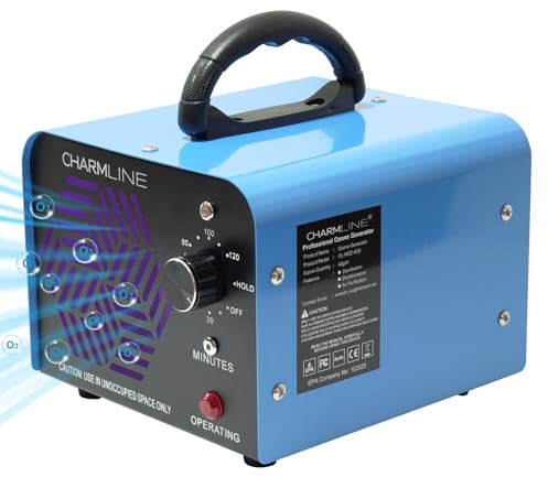 Generatore di ozono 40000 mg/h, per eliminare odori in camere, automobili, animali e cantine, ozono, neutralizzatore massimo di odori fino a 300 ㎡, blu