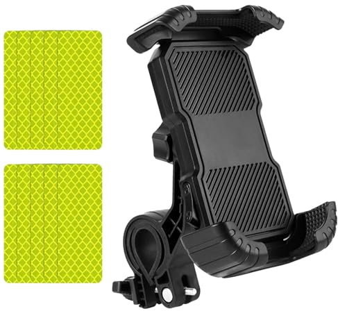 Marjoramy Porta Cellulare Bici,Supporto per Cellulare da Bicicletta per Bicicletta Elettrica, Moto, Navigazione, Retrattile,Con Cuscino in Gomma Ispessita (con Adesivo Fluorescente)