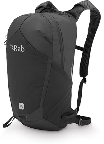 Rab Tygen Backpack - Black - 18L(Back - M) | Lightweight Breathable Daypack, for Travel, Hiking, & Commuting