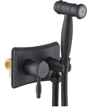 Rubinetto per Bidet da Bagno con Montaggio a Parete, Caldo e Freddo, Set con doccetta per Bidet a 2 Fori con Maniglia Singola per Una Facile Pulizia e igiene, Elemento Essenziale per Il Bagno MOD