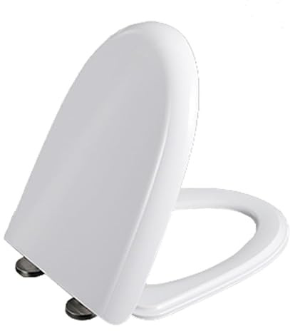 Toilet Seats 440 * 350mm, D Shape Soft Close Toilet Seat White with Quick Release, Top Fixing & 360° Adjustable Hinges