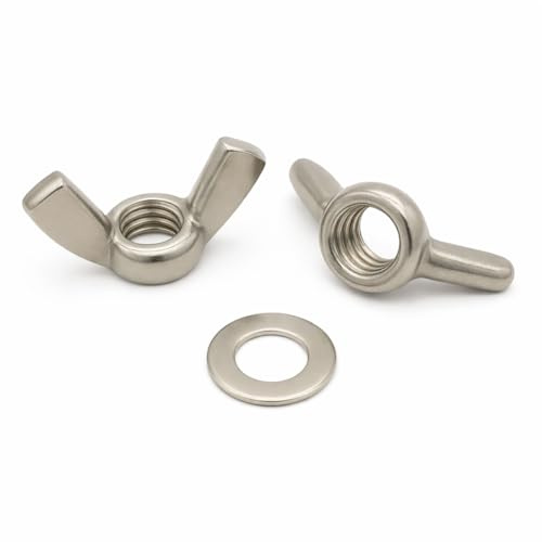 NOLDAR | Tuercas mariposa DIN 315 + Arandelas planas DIN 125. Métrico M10 (10 tuercas + 10 arandelas). Acero inoxidable AISI 304 (A2)