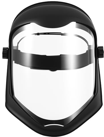 COZHYESS Anti-Fog Protective Full Face Shield, Reusable HD Full Face Shield with Removable Breathable Vents, Visor face Protection and ratcheting Headgear
