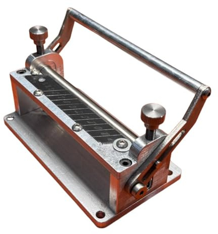 Máquina para Rebajar Cuero Manual para Adelgazar Correas y Pieles | Desbrozadora con Manivela y Presión Ajustable, Herramienta Artesanal para Desbastar y Adelgazar Correas y Pieles