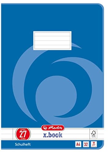 Herlitz Schulheft x.book A4, liniert, Lineatur 27, 32 Blatt, 1 Stück