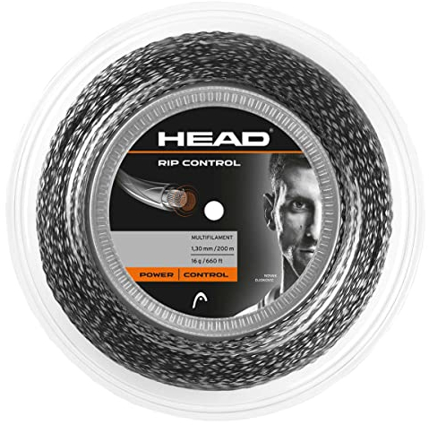 HEAD Unisex-Erwachsene RIP Control Rolle Tennis-Saite, schwarz-schwarz, 1.25 mm