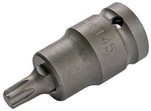 SW-Stahl 05365L Kraft-Bit-Einsatz T45 x 53 mm - 1/2 Zoll Schlagschrauber | Impact-Schraubendreheinsatz aus Chrom-Vanadium-Stahl, T-Profil, Kurze Ausführung, Schlagschrauberfest und Brüniert
