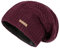 McRon Damen Gefütterte Beanie Wollmütze Modell Lina Weinrot 1118