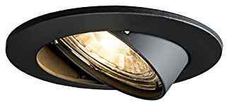 Qazqa Einbaustrahler, Einbauleuchte - Edu - Schwarz, max. 50W, Geeignet für LED, 8.2cm, Rund, Ideal als Flur, Küche lampe und Schlafzimmerlampe