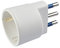 Poly Pool | PP0432S Adattatore Presa Schuko Spina Grande 250V- Adattatore Spina Tedesca-Italiana 10A/16A con Terra Laterale - Adattatore con Spina 16A 2P+T - Adattatore 100% Made in Italy Bianco
