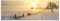 Paul Sinus Art Bilder Wand Bild - Kunstdruck 120x40cm Winterlandschaft Sonnenuntergang Nebel