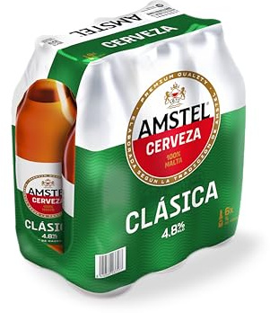 Amstel Clásica Cerveza Lager, Pack Botella 6 x 1L