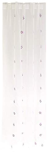 Living Home Schlaufenschal mit verdeckten Schlaufen 140x245 cm weiß/Beere (Capri)