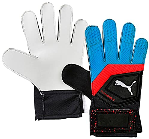Puma ONE Grip 4 Handschuhe Kinder, Schwarz Blau Azur Rot Blast, 10