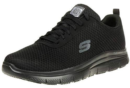 Skechers Herren Flex Advantage Sr Bendon Sneaker, Black Mesh Water Stain Repellent Treatment, 41.5 EU