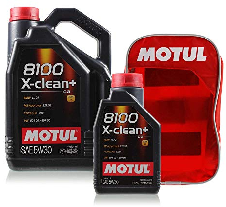 QR-PARTS 69988693 6L Motul 8100 X-clean+ 5W30 Öl Motoröl für inkl Nachfüllöl-Tasche