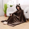Hooded Throw Wrap, Decke Ultraweicher Gefütterter Robenplüsch Kuscheldecke Tragbare Decke, Geschenk Drucken-W:150cm-L:130cm-AO