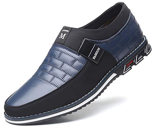COSIDRAM Mens Casual Shoes Dress Sneakers Slip on Lightweight Blue 10.5