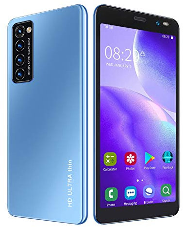 Entsperrte Smartphones, LANDVO Rino4 Pro HD Kamera Gesicht Fingerabdruck Entsperrtes Smartphone Leicht 1 + 8G 128GB Erweiterung 5,45in Entsperren Smartphone (blau)
