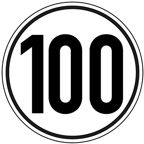 Aufkleber Geschwindigkeits-Schild „100 km/h“ Folie selbstklebend gemäß StVZO § 58 | Ø 15 cm Made in Germany