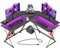 SEVEN WARRIOR L Shaped Gaming Desk with LED Lights & Power Outlets, 50.4” Computer Desk with Monitor Stand, Corner Desk with Carbon Fiber Surface, Gaming Table with Hooks, Black