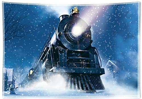 TURKIO Fotohintergrund aus Stoff, für Winternacht, Zug, keine Falten, Wunderland, Eisenbahn, Polarexpress-Hintergrund, Schneeflocke, Portrait, Fotokabine, Banner, Party-Dekoration,