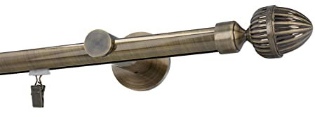 Sento Gardinenstange Innenlauf 19mm 1-läufig Wandmontage Messing Antik 140 cm Rode