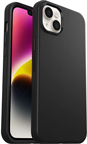 OtterBox Symmetry Case for iPhone 14 Plus, Shockproof, Drop proof, Protective Thin Case, 3x Tested to Military Standard, Antimicrobial Protection, Black