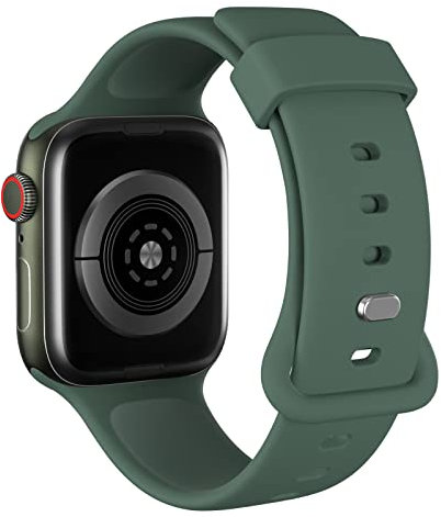 AOTUAO Sport Bracelets Compatible avec Apple Watch Bracelet 41mm 40mm 38mm, Bracelet de Remplacement en Silicone Souple pour iWatch Séries 9 8 7 6 5 4 3 2 1 SE Hommes Femmes, Pine Green